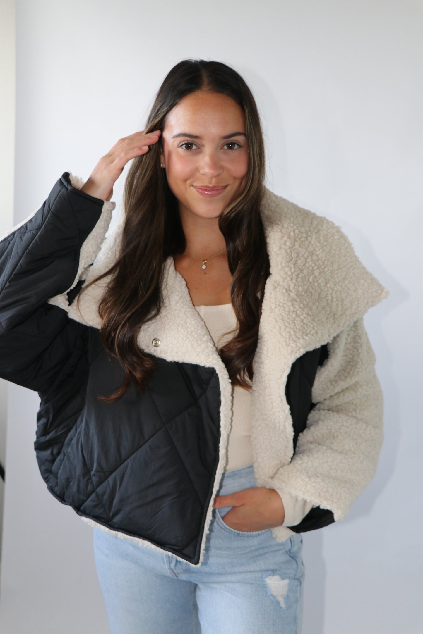 Quilted Sherpa Jacket