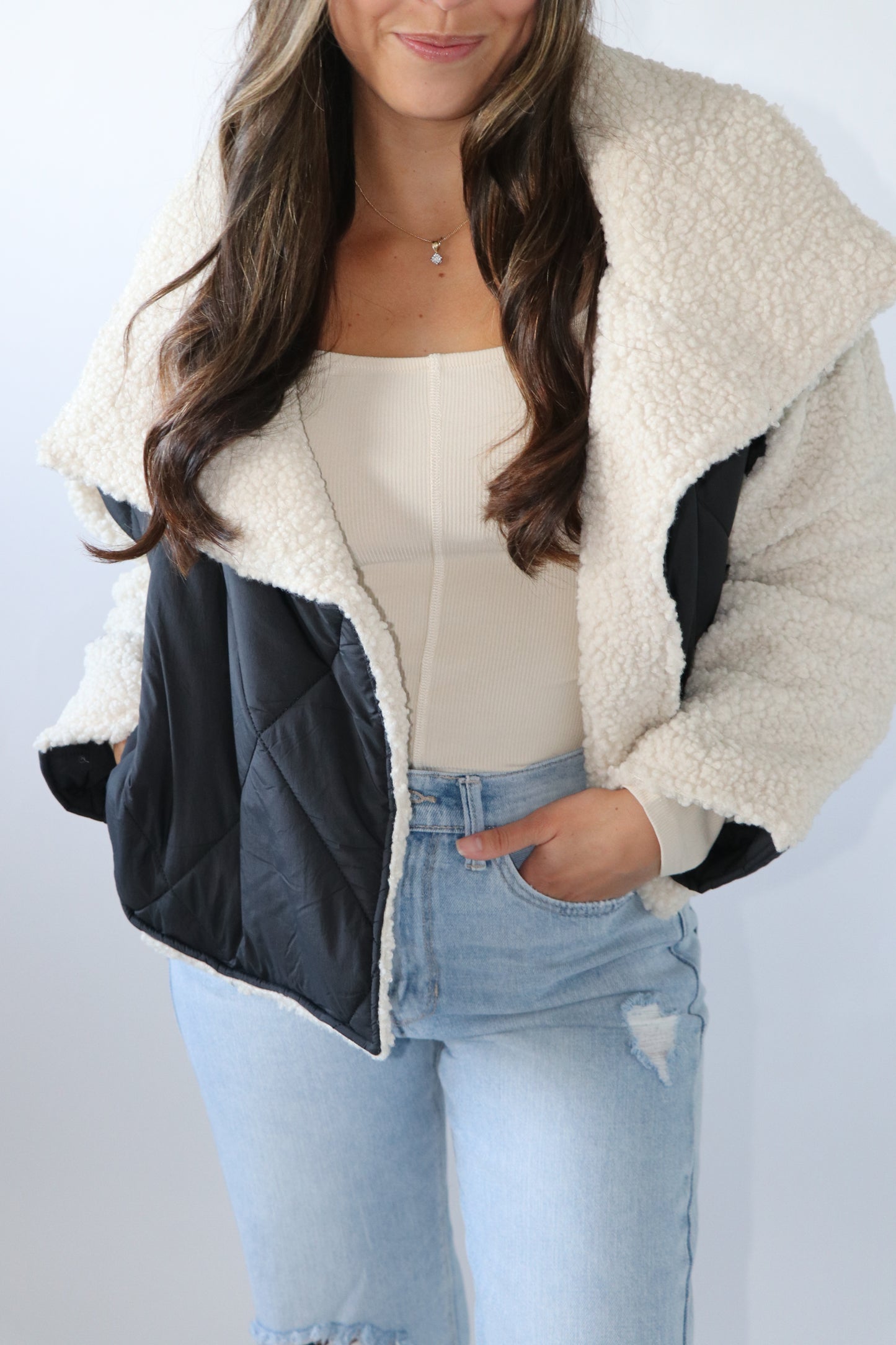 Quilted Sherpa Jacket